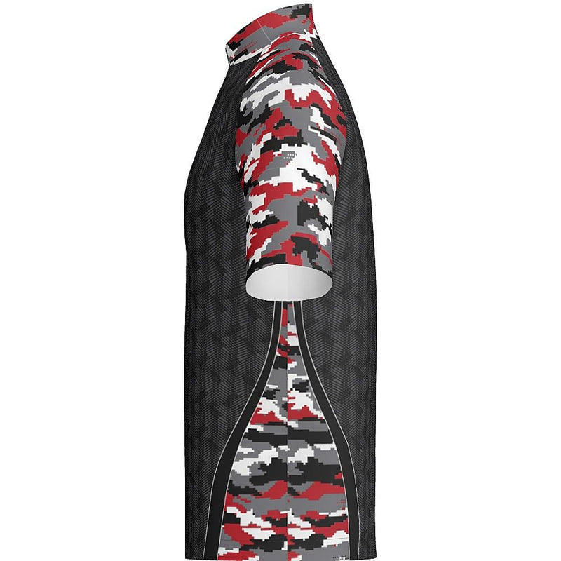 DIGI CAMO - J517 Standup Collared Short Sleeve Quarter Zip - Regular