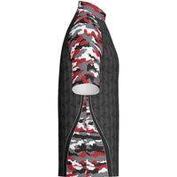 DIGI CAMO - J517 Standup Collared Short Sleeve Quarter Zip - Regular