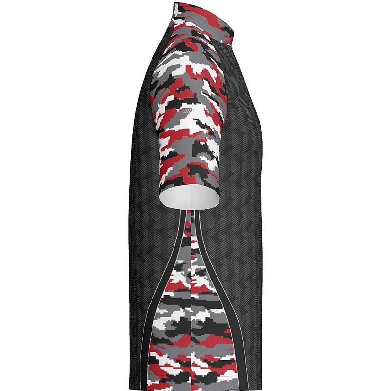 DIGI CAMO - J517 Standup Collared Short Sleeve Quarter Zip - Regular