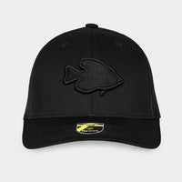 Teehive Snapback Trucker Cap - TH12 - Wavy Label Crappie – Black/Black