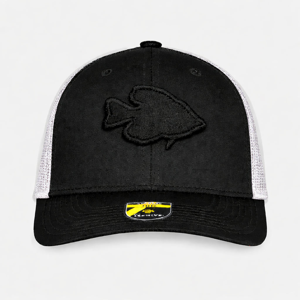 Teehive Snapback Trucker Cap - TH12 - Wavy Label Crappie – Black/White
