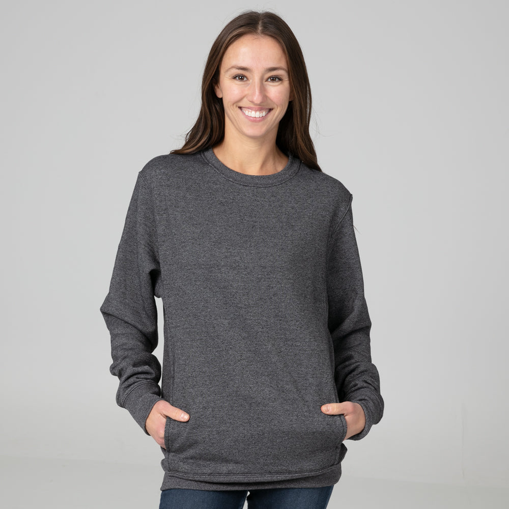 Medium-Weight Heathered Crewneck - TH2218 (Baseball/Softball)-The Teehive
