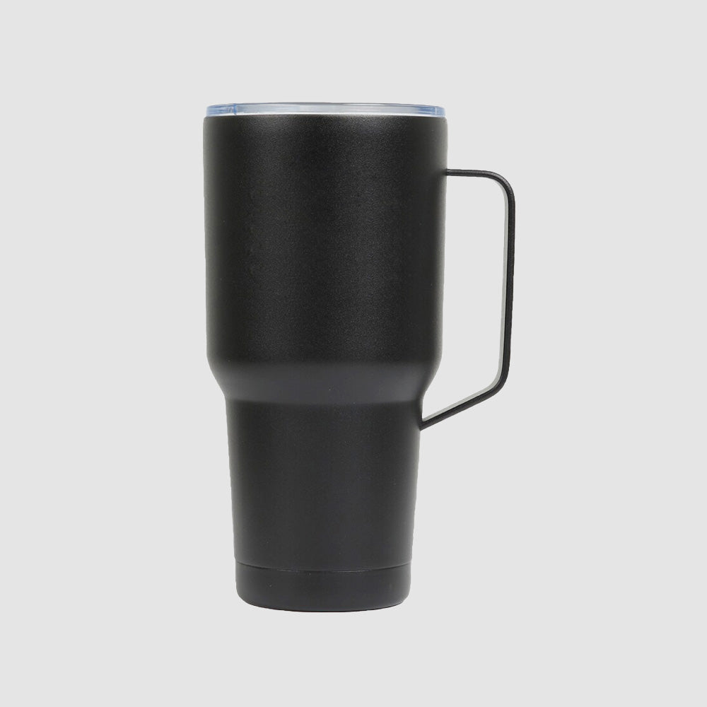 28 oz Insulated Tumbler with Handle – Black / Laser