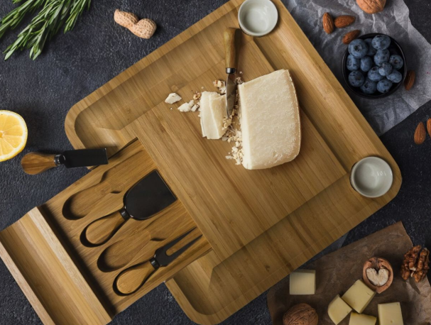 Personalized Bamboo Charcuterie Board L13"xW13" - MY3-5052-The Teehive