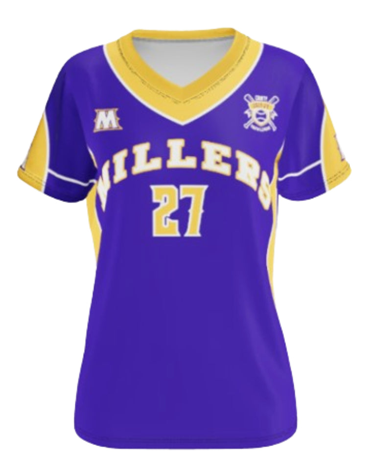 WOMEN'S/GIRLS SOFTBALL V-NECK PINHOLE MESH POLYESTER 6.3oz - SFBJ201-PM6.3oz