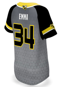 WOMEN'S/GIRLS SOFTBALL FULL BUTTON PINHOLE MESH POLYESTER 6.3oz - SFBJ01-PM6.3oz