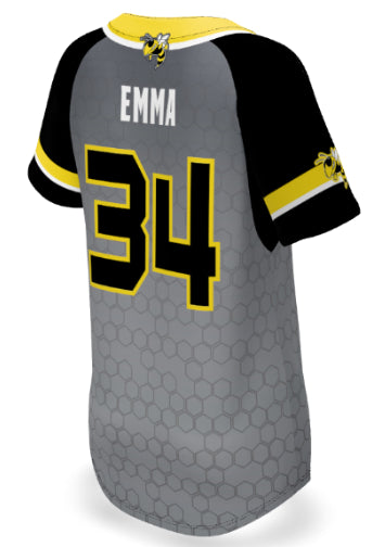 WOMEN'S/GIRLS SOFTBALL FULL BUTTON PINHOLE MESH POLYESTER 6.3oz - SFBJ01-PM6.3oz