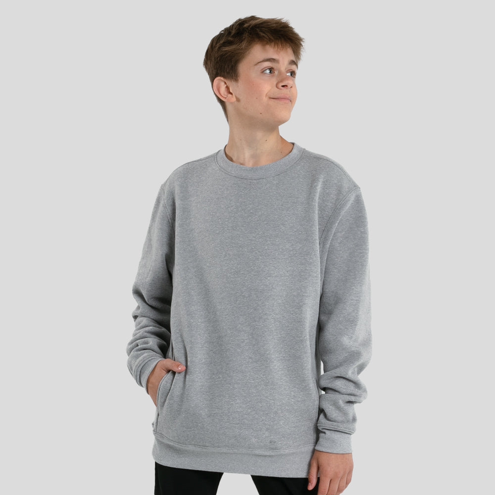 Medium-Weight Heathered Crewneck - TH2218 (Baseball/Softball)-The Teehive