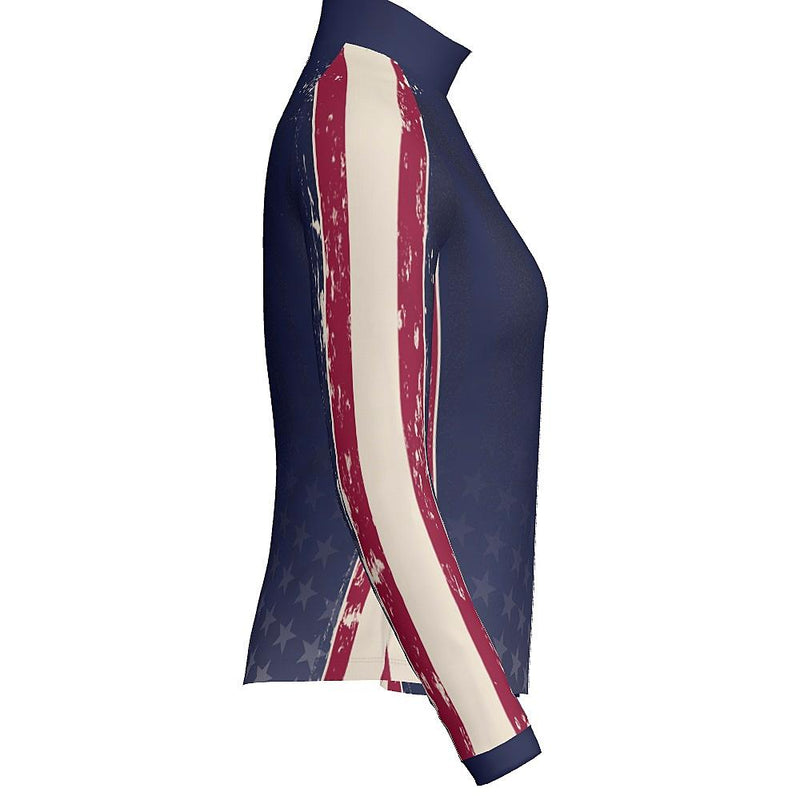 PATRIOTIC - WOMEN'S FULL ZIP COLLAR JACKET  - PR174