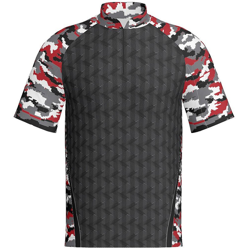 DIGI CAMO - J517 Standup Collared Short Sleeve Quarter Zip - Regular-The Teehive
